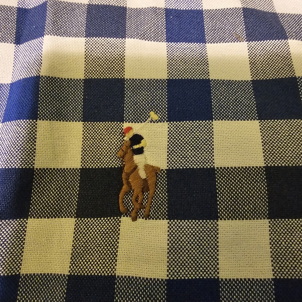 Polo Ralph Lauren Men's XL Gingham Oxford Shirt Blue/White Button Down Pony Logo - Picture 13 of 14